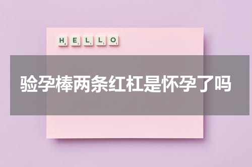 验孕棒两条红杠是怀孕了吗