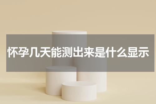 怀孕几天能测出来是什么显示