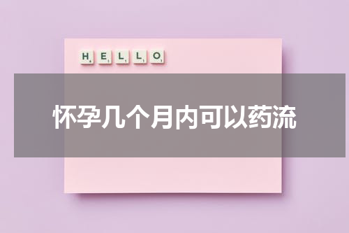 怀孕几个月内可以药流