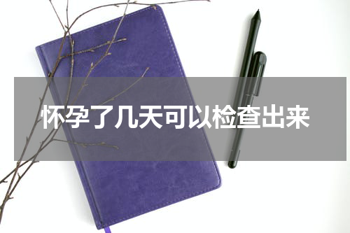 怀孕了几天可以检查出来