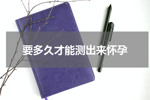 要多久才能测出来怀孕