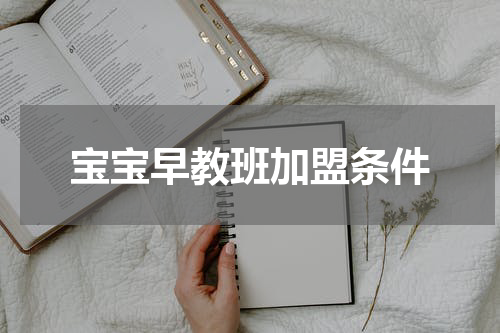 宝宝早教班加盟条件
