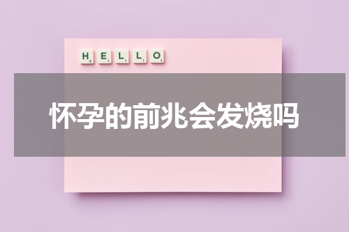 怀孕的前兆会发烧吗