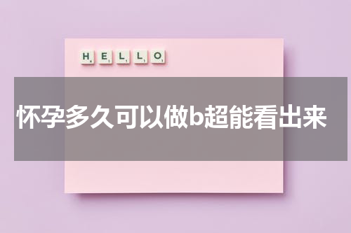 怀孕多久可以做b超能看出来
