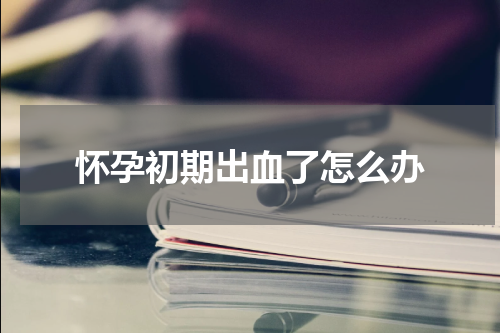 怀孕初期出血了怎么办