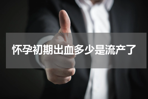 怀孕初期出血多少是流产了
