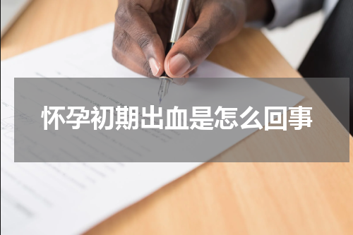 怀孕初期出血是怎么回事