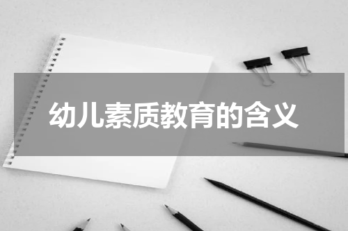 幼儿素质教育的含义