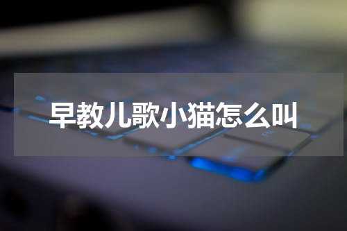 早教儿歌小猫怎么叫
