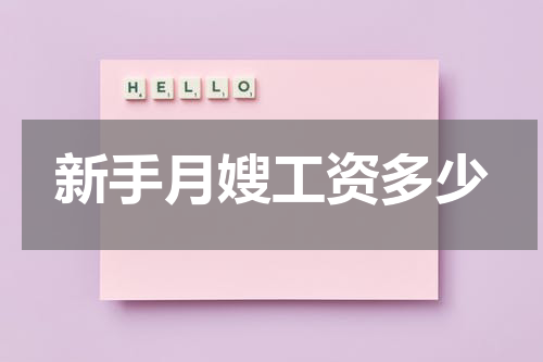 新手月嫂工资多少