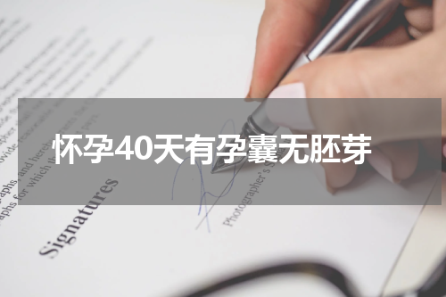 怀孕40天有孕囊无胚芽