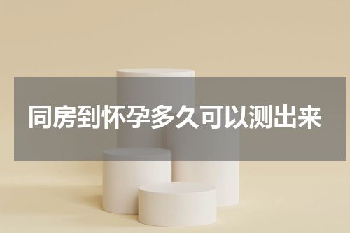 同房到怀孕多久可以测出来