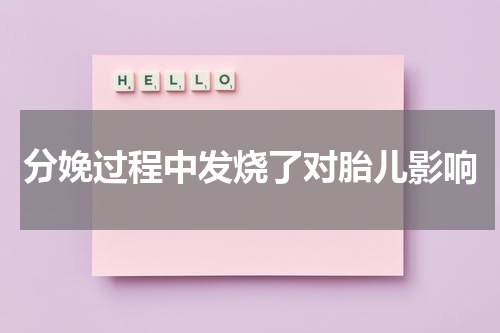 分娩过程中发烧了对胎儿影响