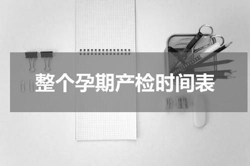 整个孕期产检时间表