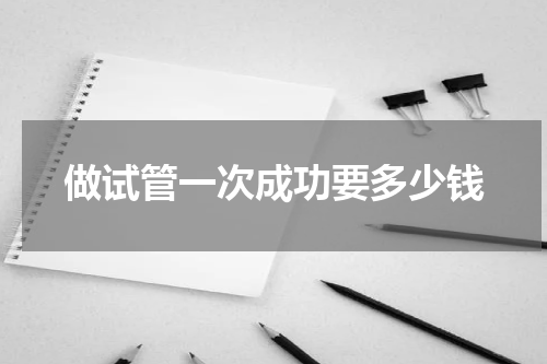 做试管一次成功要多少钱