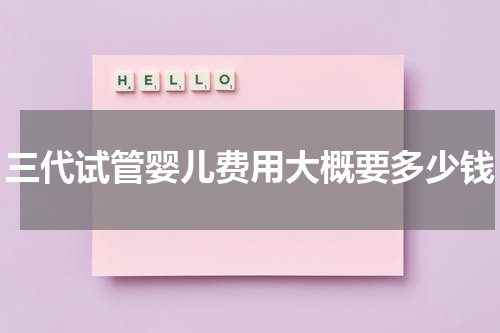 三代试管婴儿费用大概要多少钱
