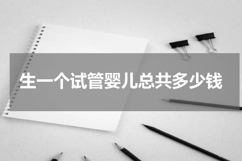 生一个试管婴儿总共多少钱