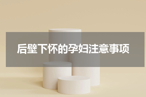 后壁下怀的孕妇注意事项
