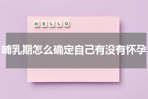 哺乳期怎么确定自己有没有怀孕