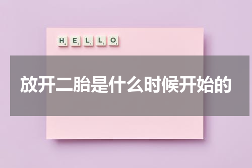 放开二胎是什么时候开始的
