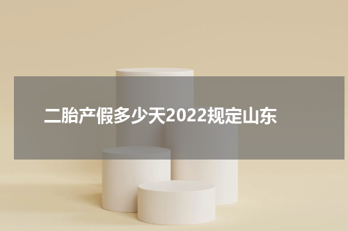 二胎产假多少天2022规定山东