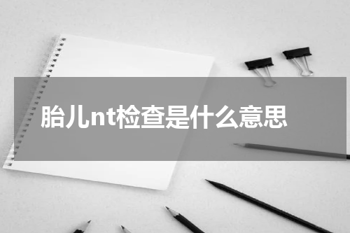 胎儿nt检查是什么意思