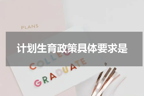 计划生育政策具体要求是
