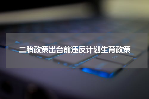 二胎政策出台前违反计划生育政策