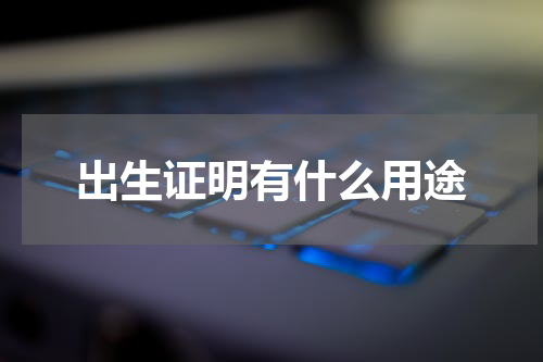 出生证明有什么用途