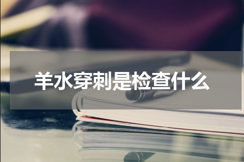 羊水穿刺是检查什么