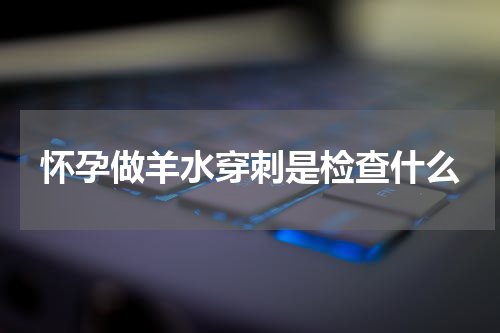 怀孕做羊水穿刺是检查什么
