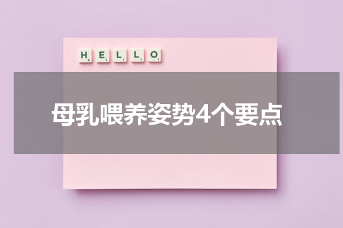 母乳喂养姿势4个要点