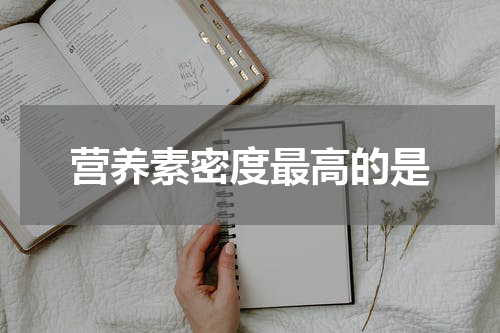 营养素密度最高的是