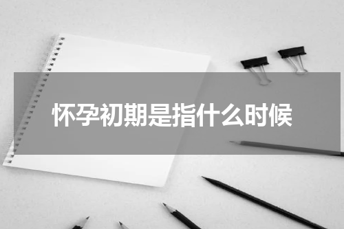 怀孕初期是指什么时候