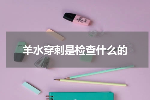 羊水穿刺是检查什么的