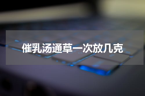 催乳汤通草一次放几克