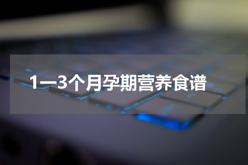 1一3个月孕期营养食谱