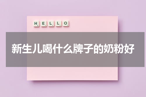 新生儿喝什么牌子的奶粉好