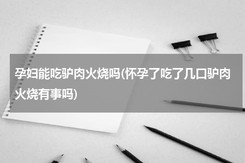 孕妇能吃驴肉火烧吗(怀孕了吃了几口驴肉火烧有事吗)